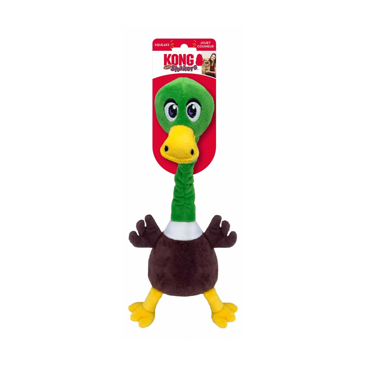 KONG Shakers Bobz Mallard 29 cm - lang andebamse med dyb lyd